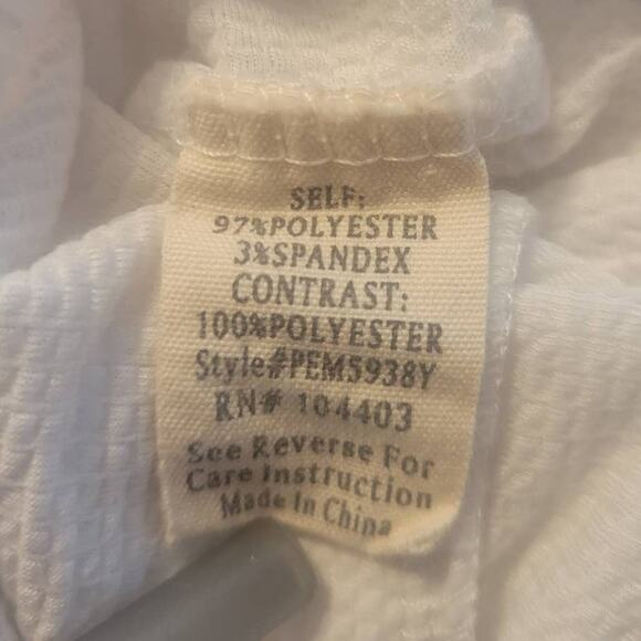 Flower & Feather Women's 2XL White Lace Blouse Top Boho Short Sleeve - Picture 8 of 8